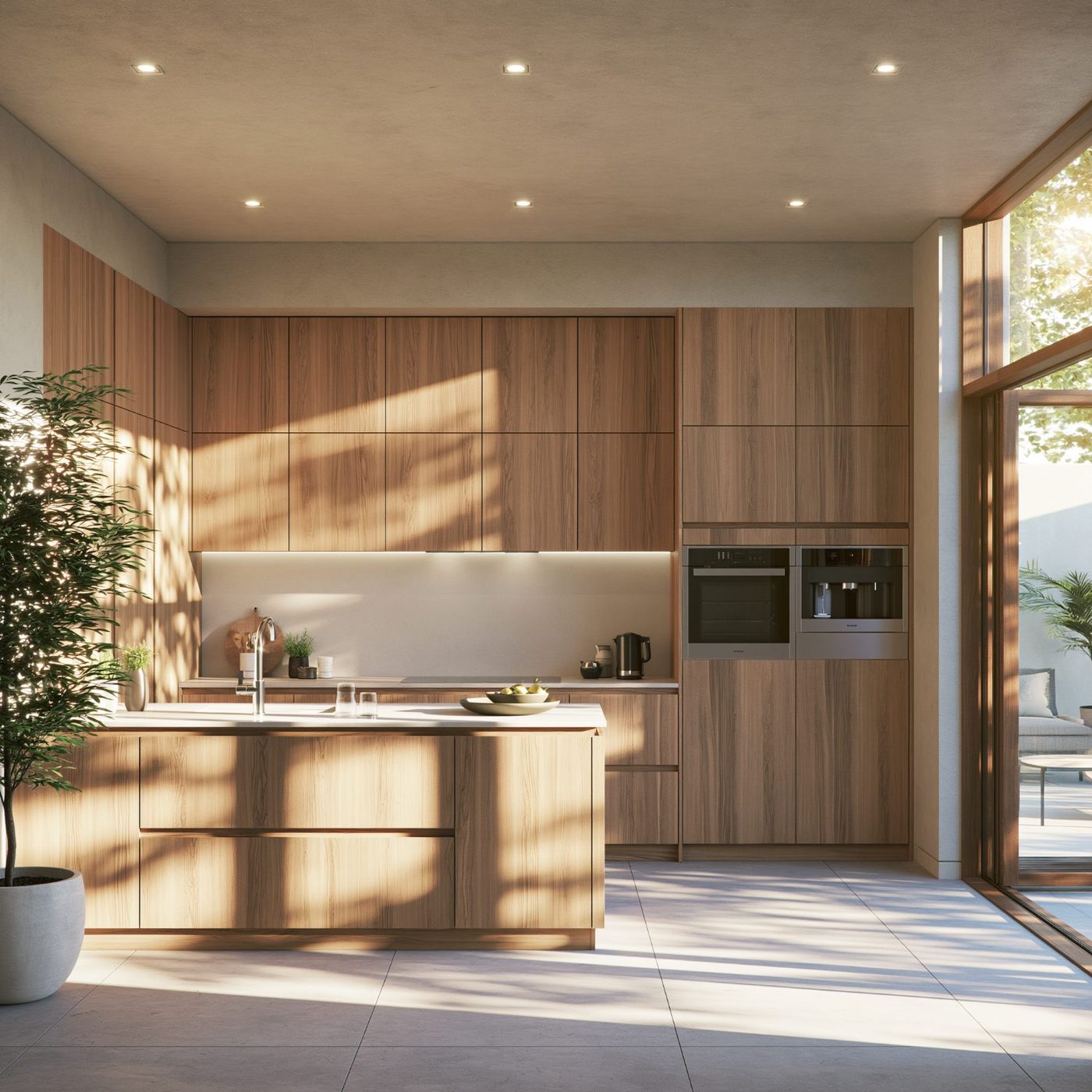 Oak kitchen and island
